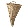 Hanging basket, woven wicker cornucopia