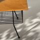 Mid-century metal and wood coffee table with magazine rack, Italy