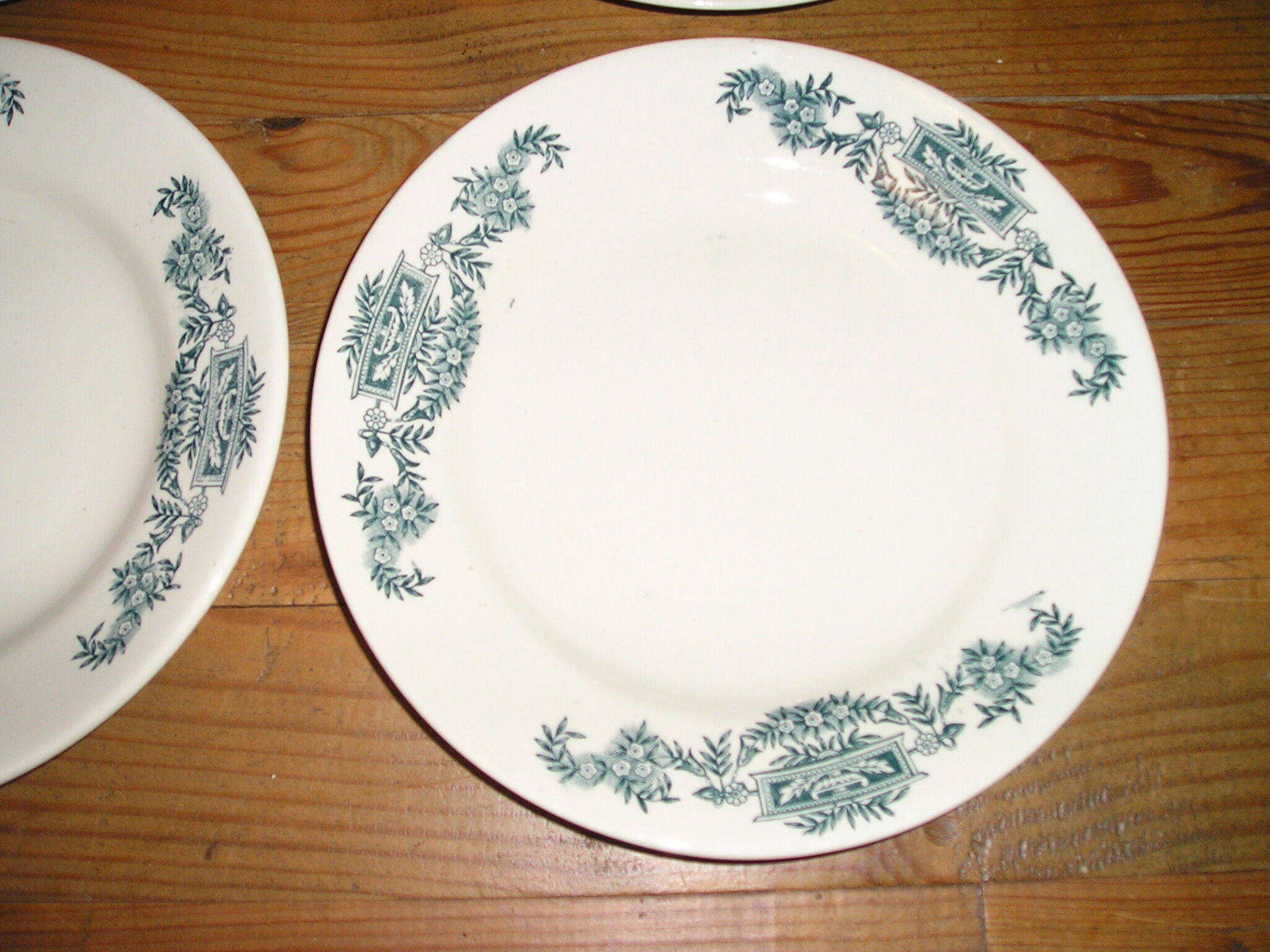6 dinner plates, 6 plates service hollow earthenware Longchamp model Lutèce