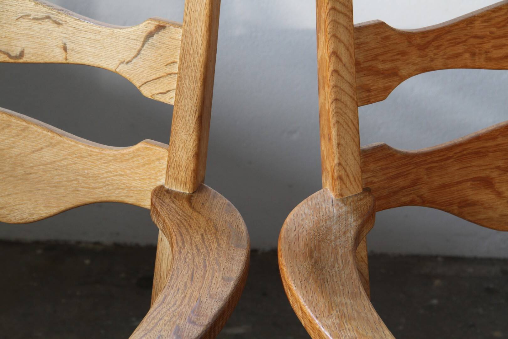 Vintage Brutalist Oak Razorblade Green Striped Armchair by H Kjærnulf, 1960