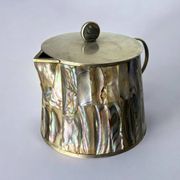 Abalone shell & alpaca jar, Mexico, 1970s