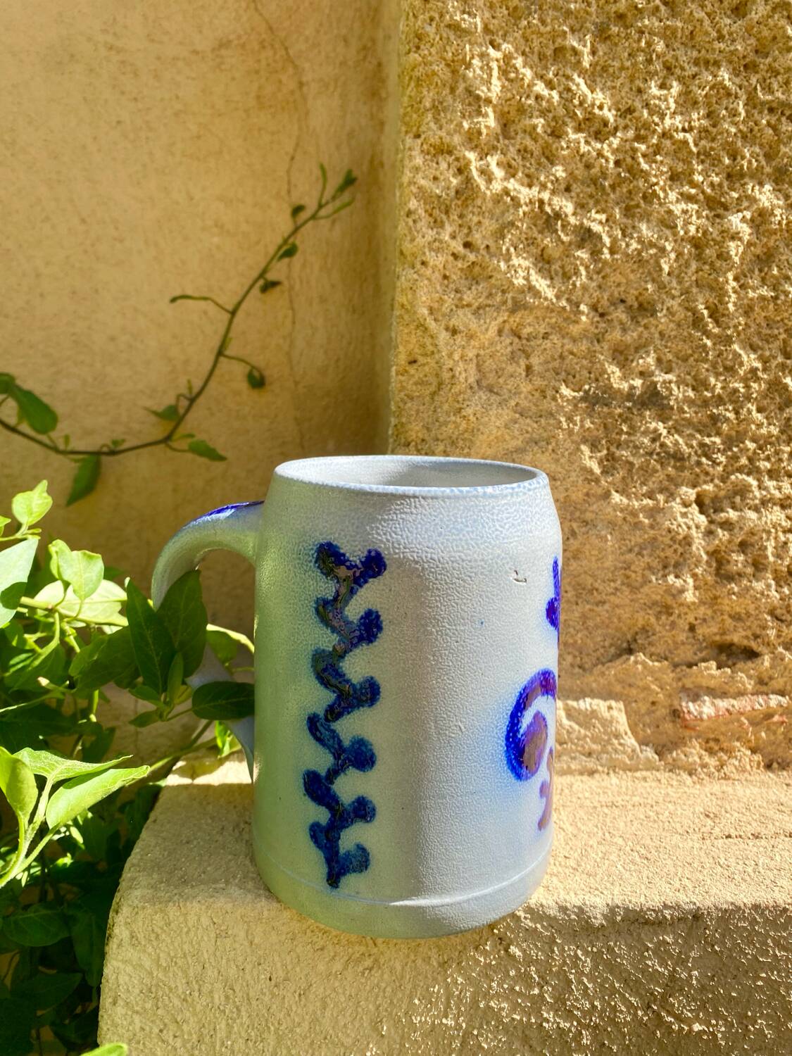 Alsatian stoneware beer mug