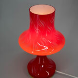 All Glass Red Table Lamp by Valasske Mezirici, 1970s