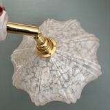Vintage art deco wall lamp with white Clichy glass shade