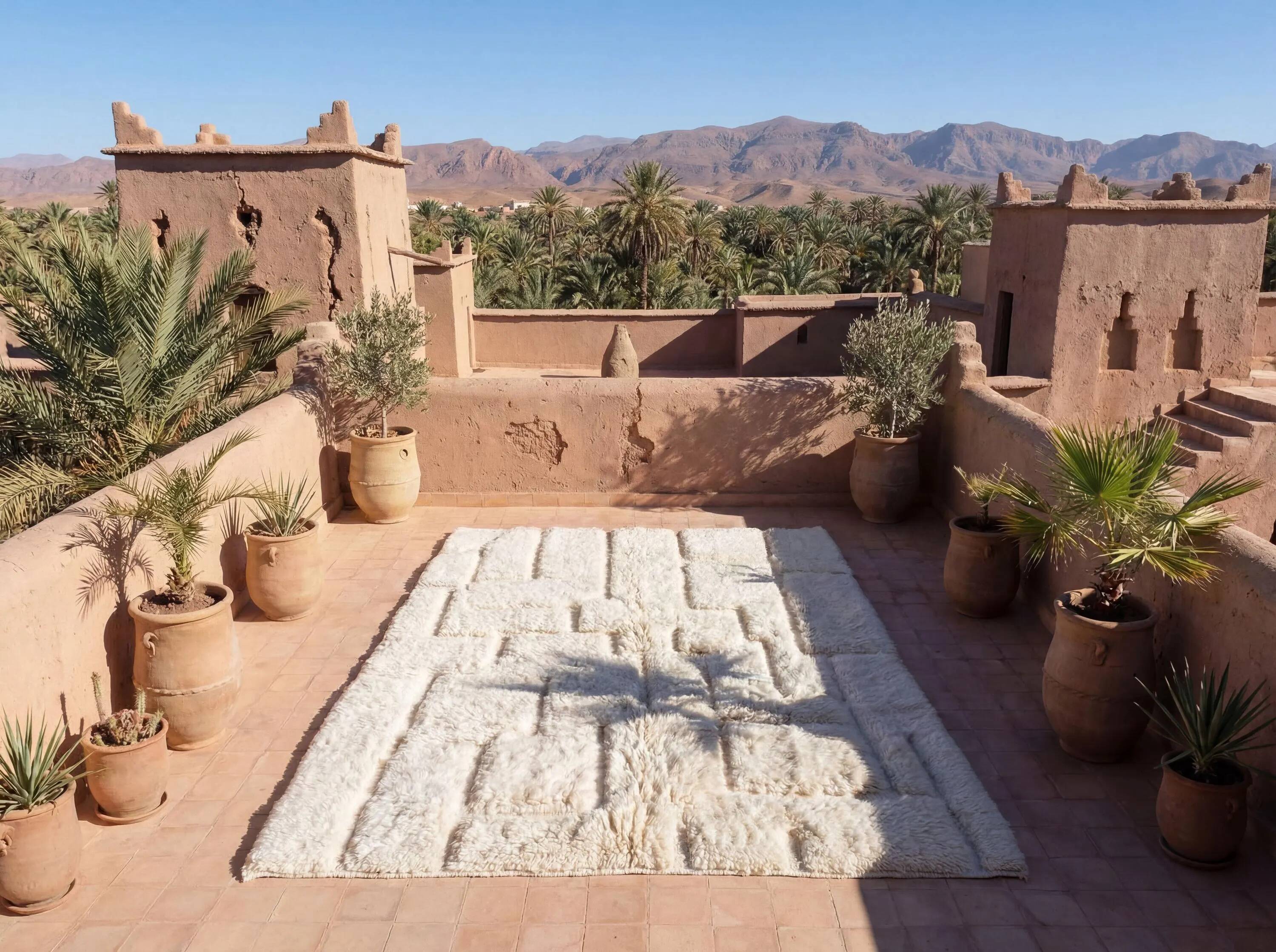 Moroccan handwoven wool rug, 250x150 cm, traditional style.
