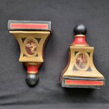 Rares serre-livres sculpturaux vintage de style Renaissance italienne, pein