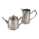 Teapot and milk jug in silver metal, Félix Frères