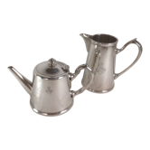 Théière et pot à lait en métal argenté, Félix Frères