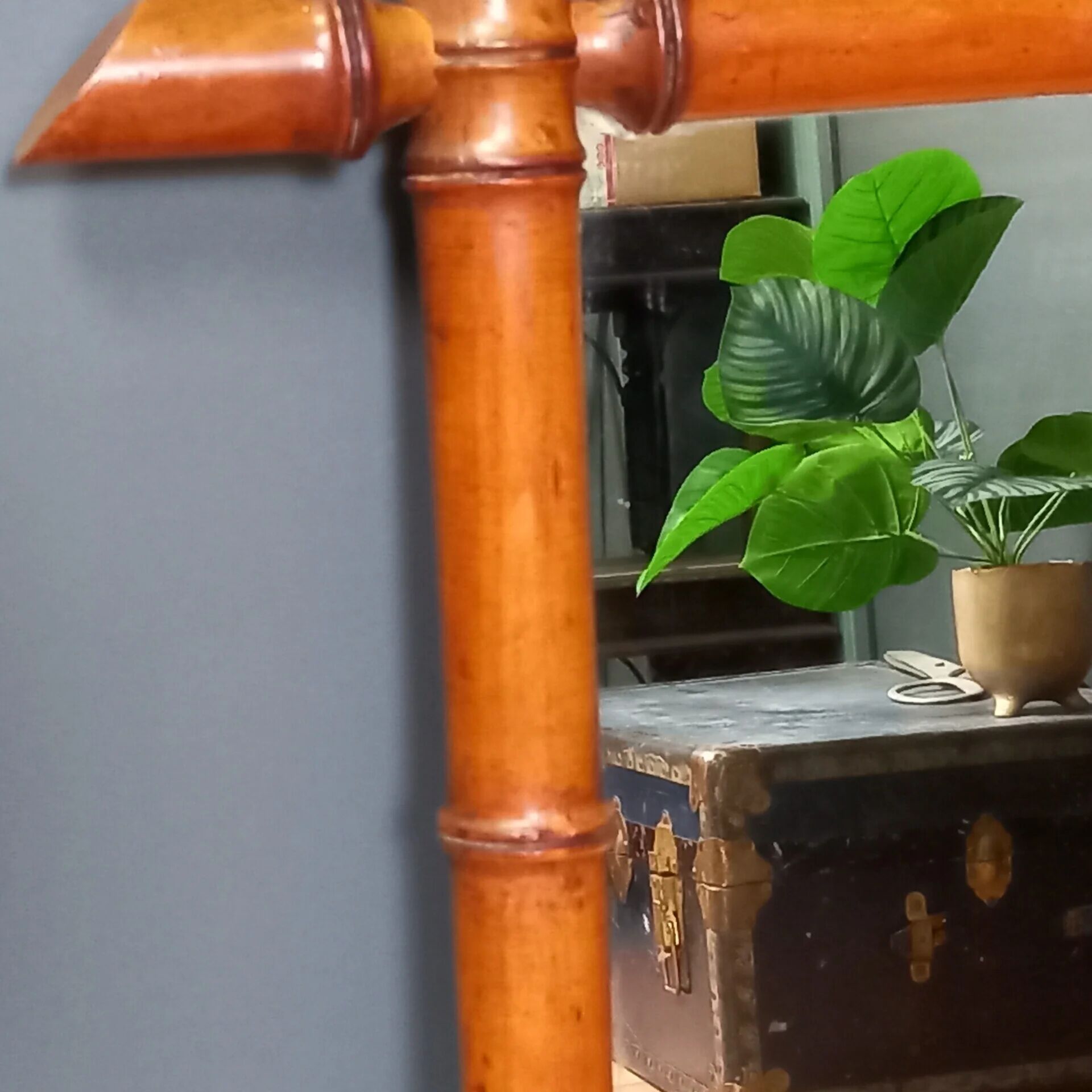 Antique faux bamboo mirror