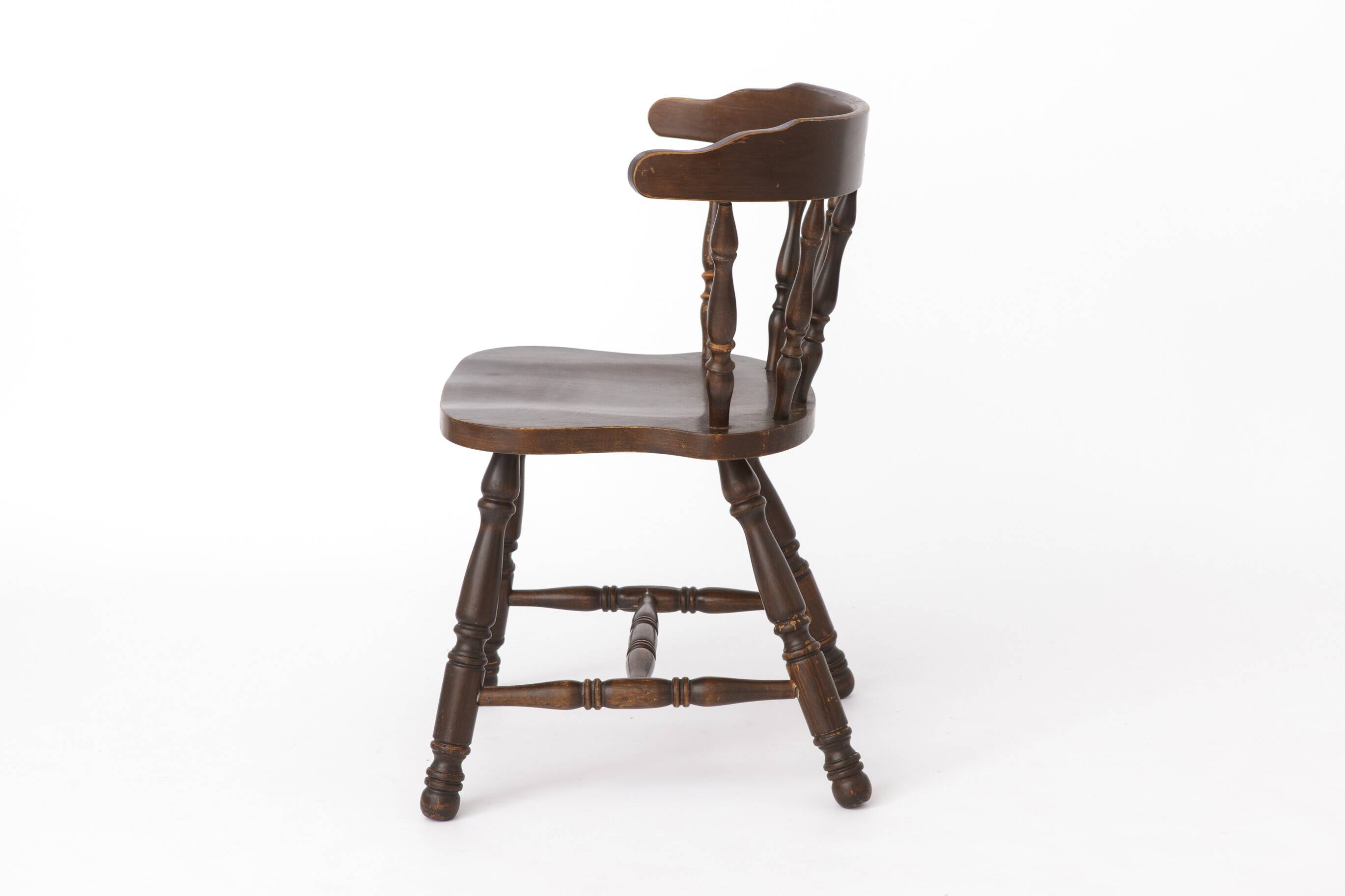 Vintage Western Style Wooden Chair, 1950s–1960s German Rustic Beechwood