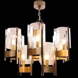 Vintage Chrome and Brass Chandelier by Sciolari