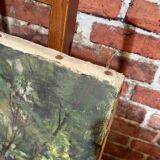 Oil on canvas of a pond edge