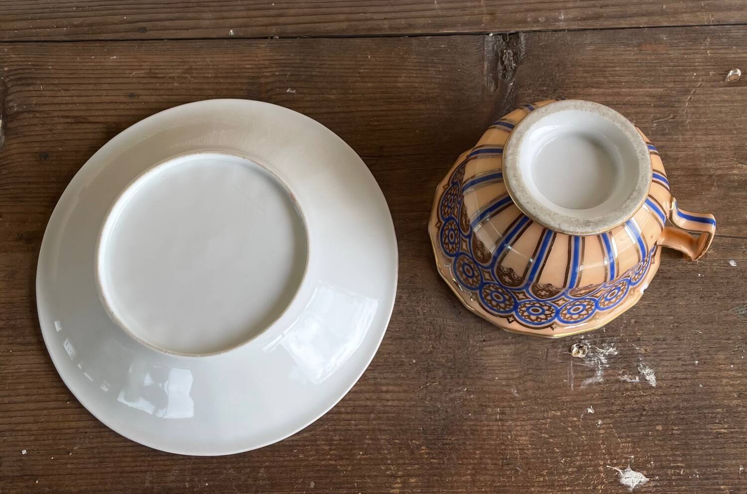 Mocha Cup and Saucer Mug Paris Table Porcelain Napoleon III Style 19th Century