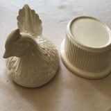 Terrine vintage white hen from the 70s in perfect condition