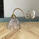 Holophane tulip brass swan neck wall lamp with porcelain rosette