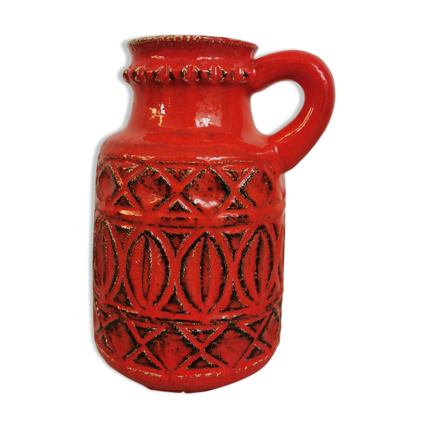 Red Vase Scheurich Vintage