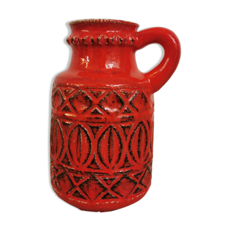 Red Vase Scheurich Vintage