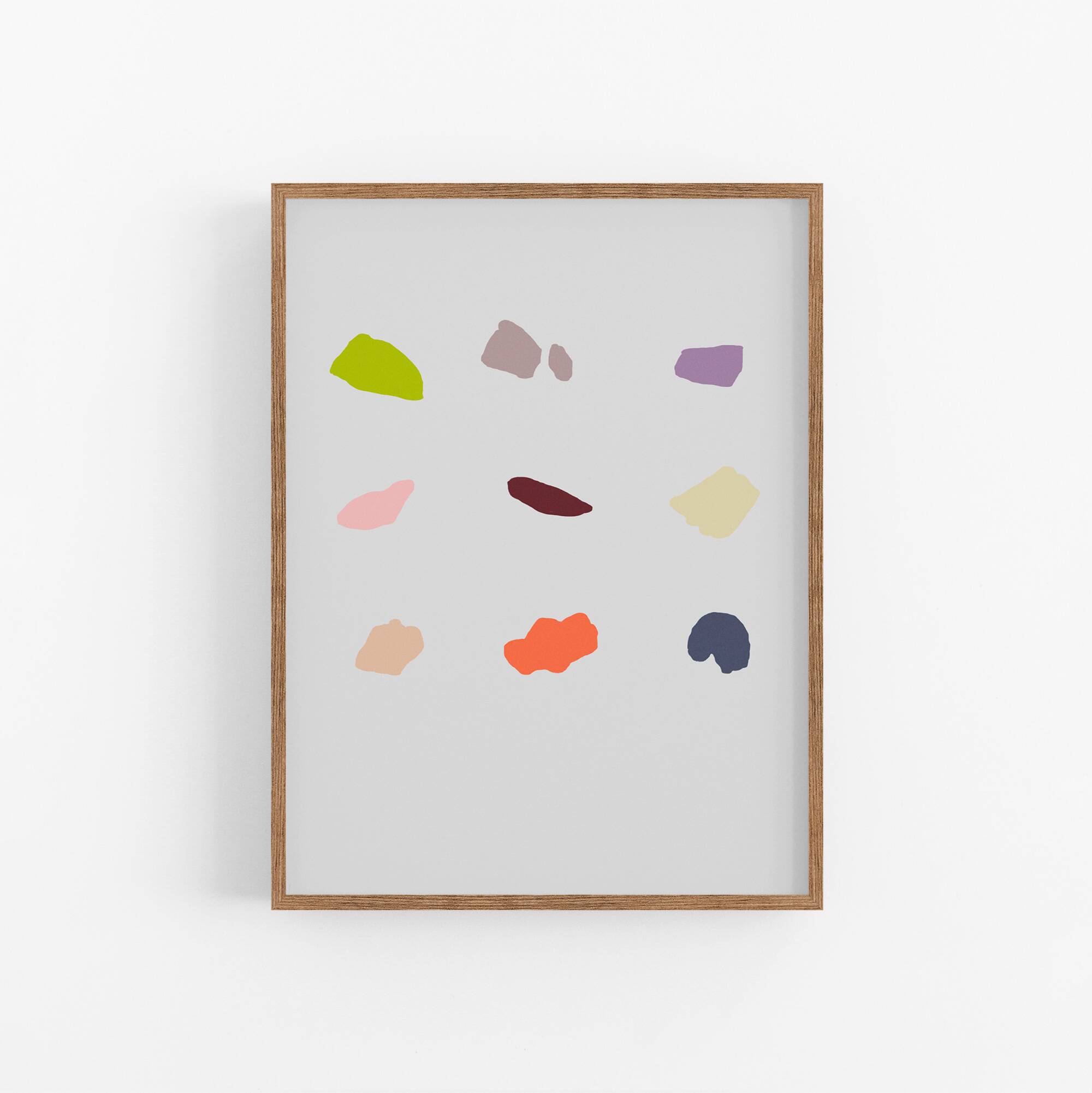 Abstract pebbles giclee print 50x70 cm