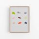 Abstract pebbles giclee print 50x70 cm