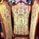 Old wooden and fabric screen