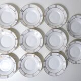 Limoges Ribes porcelain tea and coffee service, gold, silver, iridescent mother-of-pearl, Art Deco