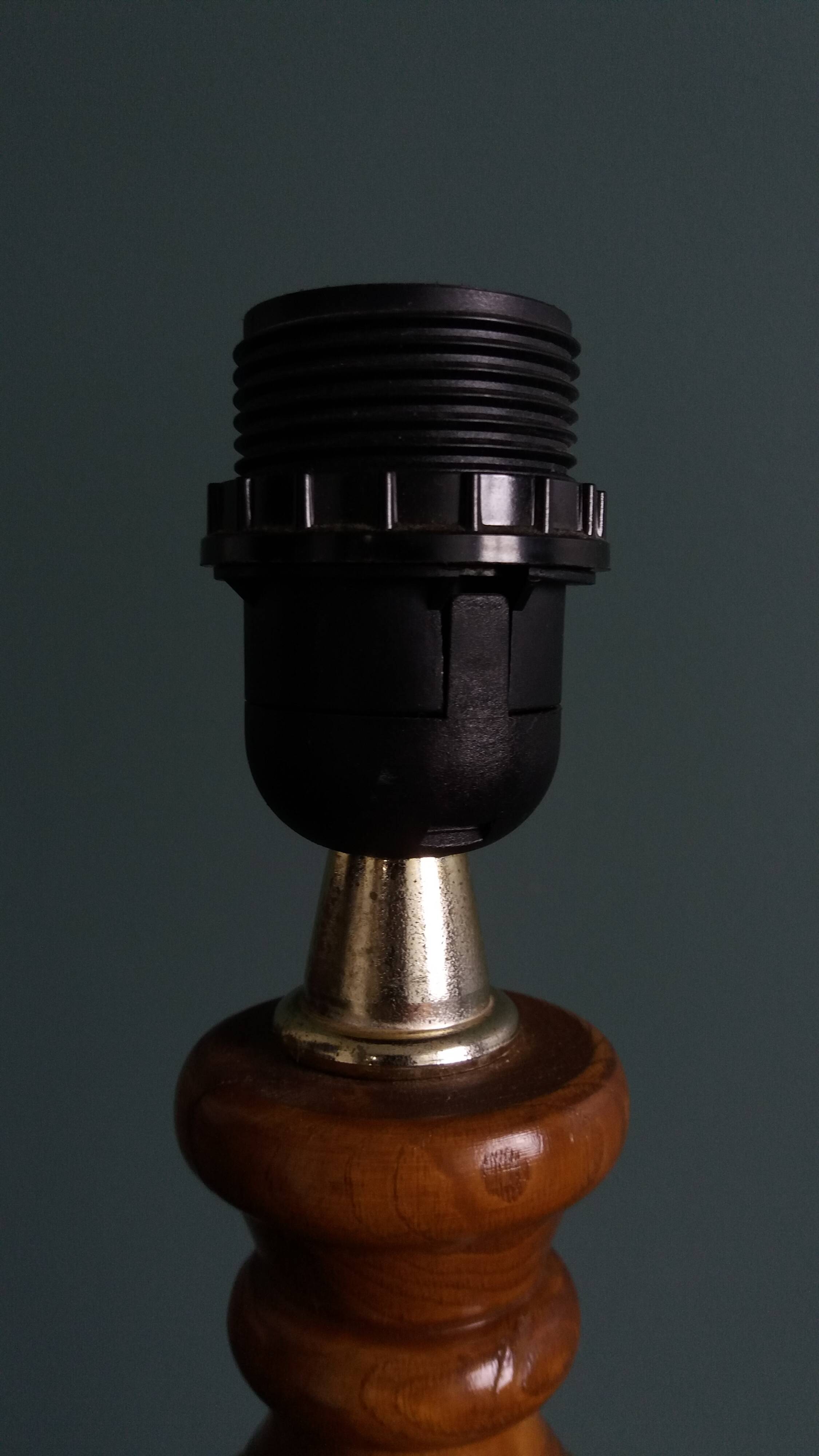 Lamp, turned wooden base