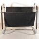 Porte-revues chrome et tissu 1970