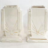 Pair of Art Deco flat vases