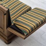 1960s, Danish drop arm sofa, furniture wool, oak wood, orginal condition.