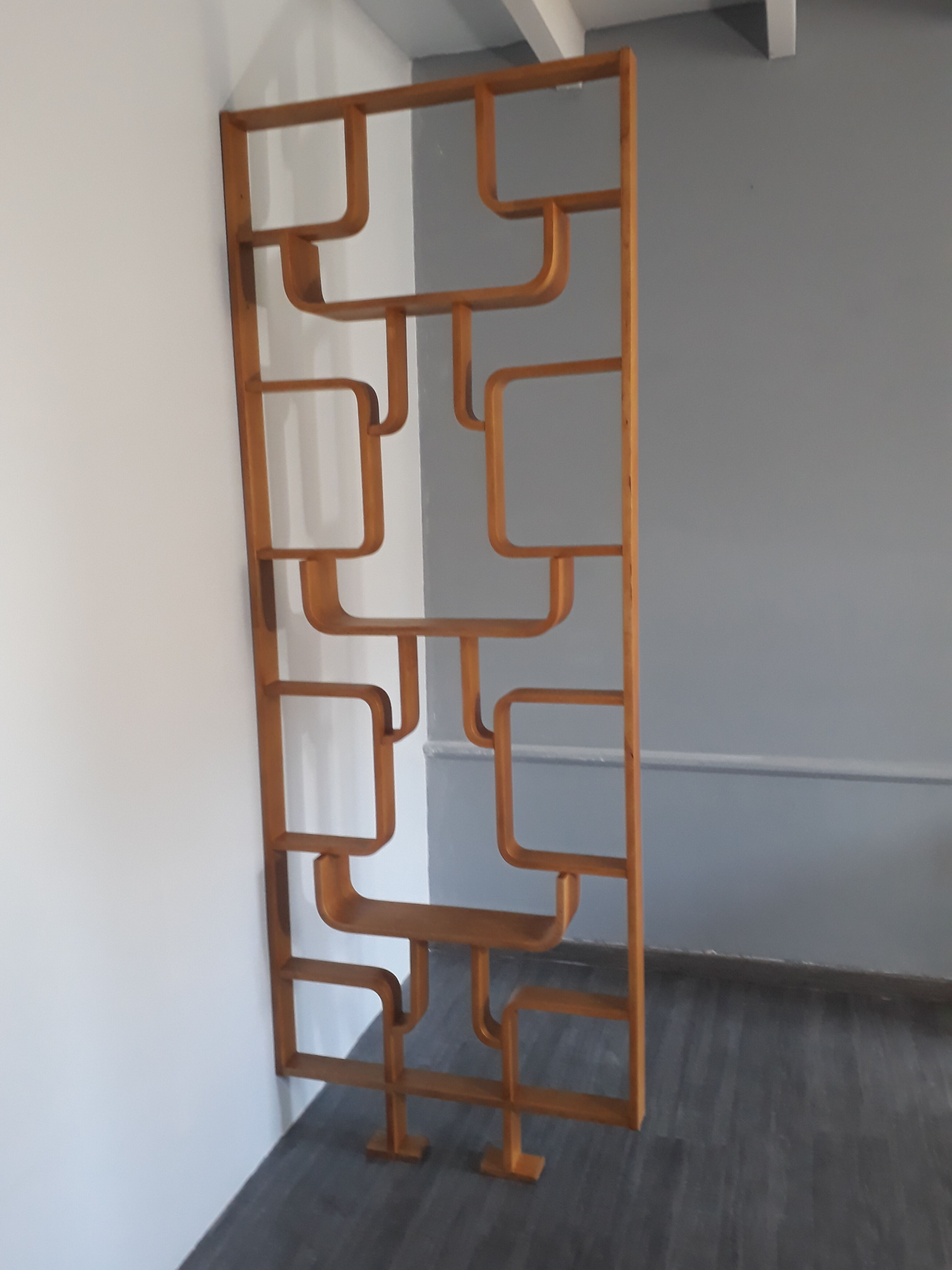 Trellis dyed blond wood by Ludvík Volak vintage 1960