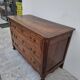 Louis XV style commode in solid walnut, 19th century rustic.
