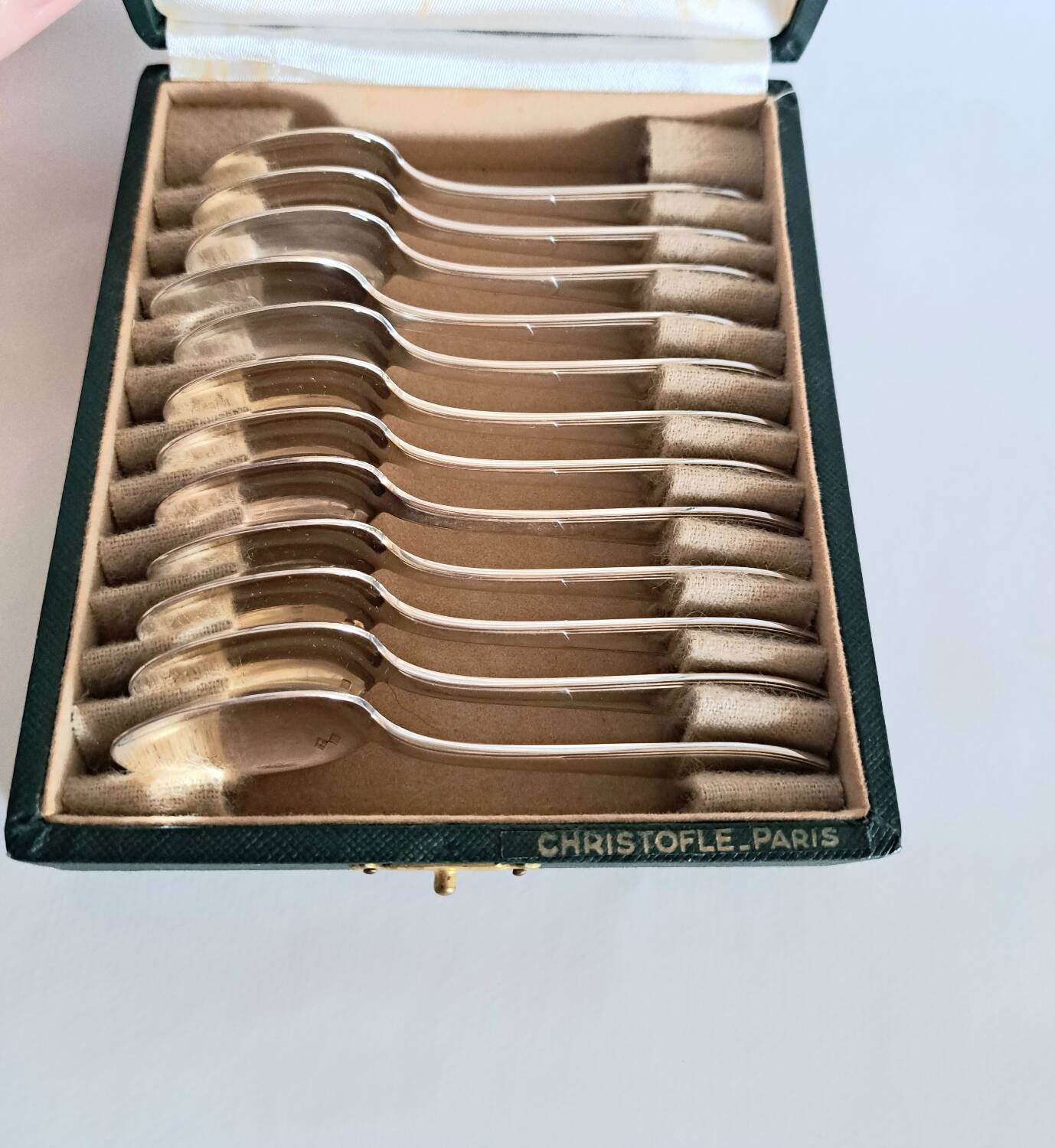 12 small mocha spoons. Christofle Paris.