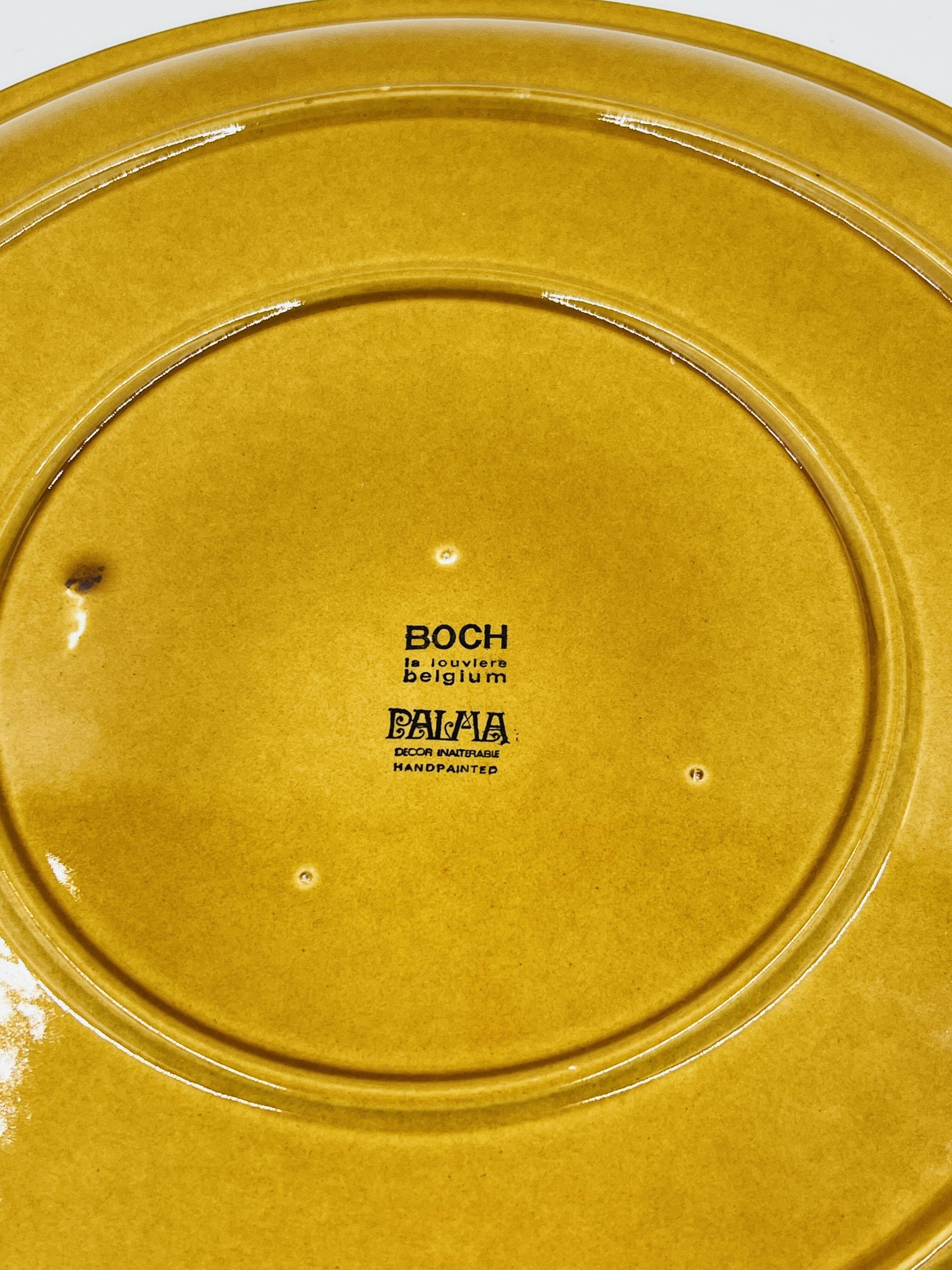 Vintage speckled yellow Palma plate Boch La Louvière