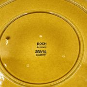 Vintage speckled yellow Palma plate Boch La Louvière