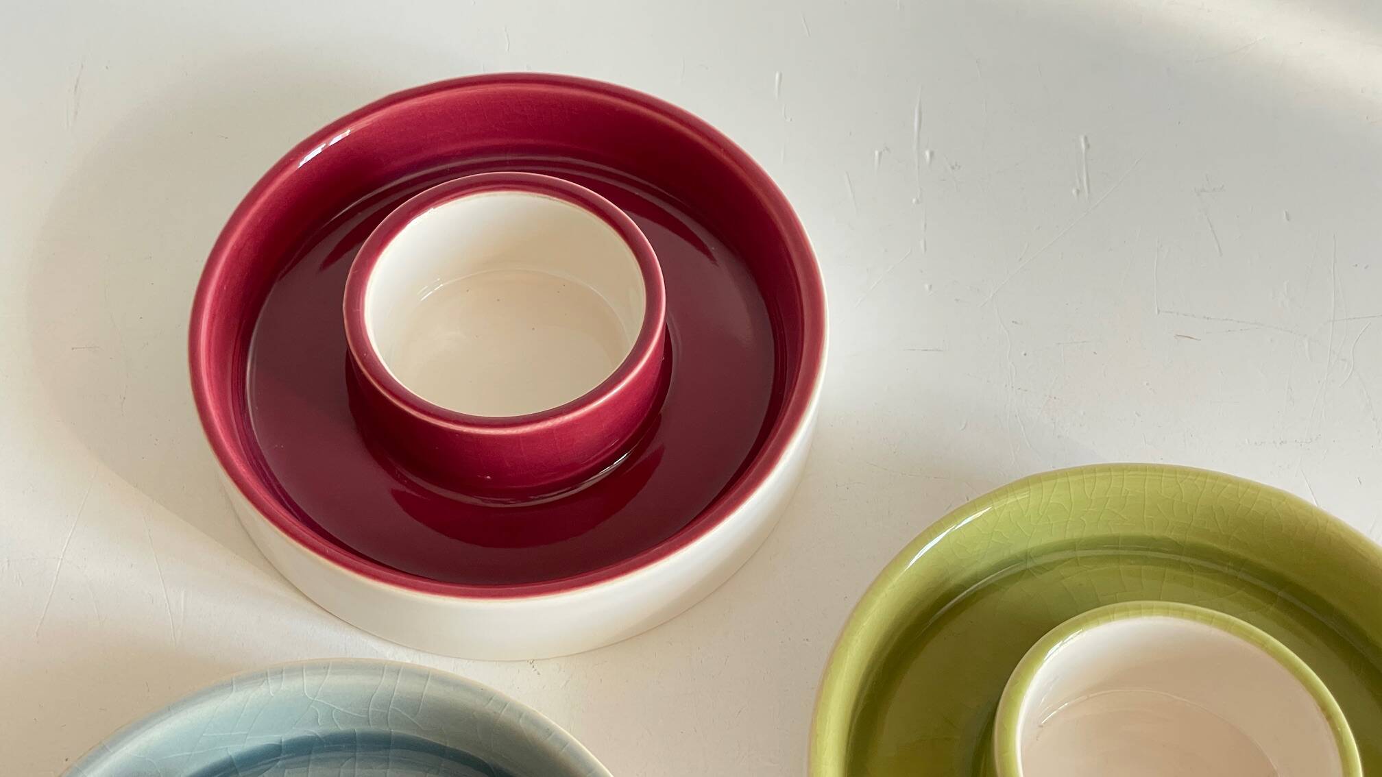 BOUGEOIRS Cracked Ceramic Candle Holder