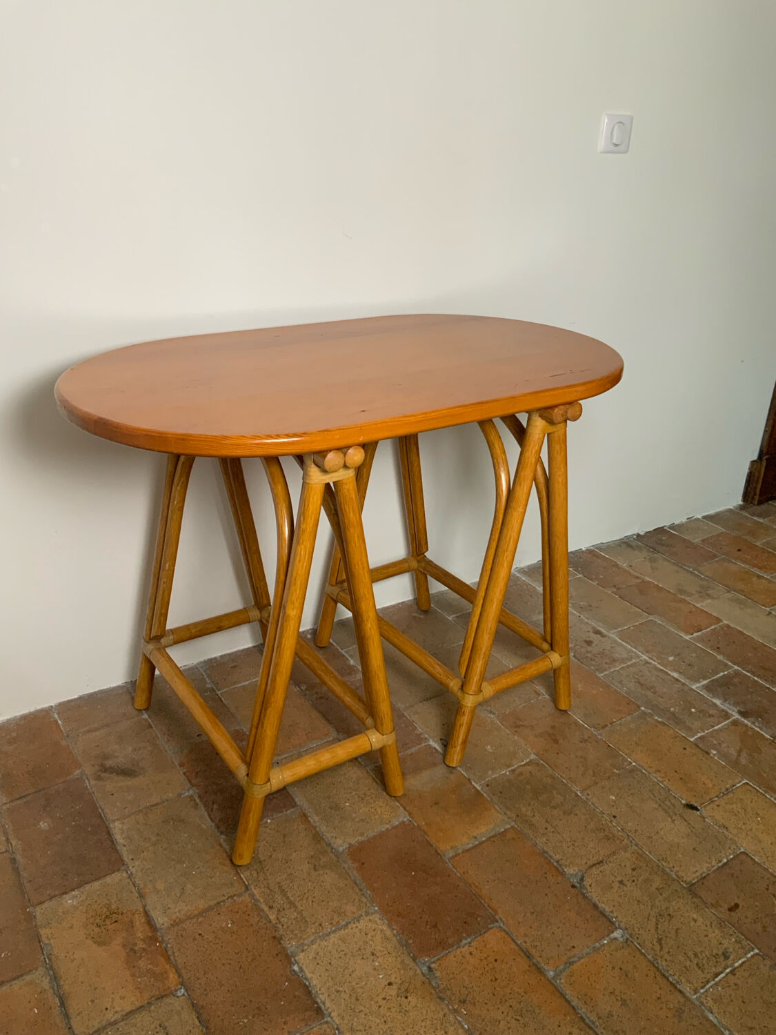 Console en rotin 70’