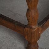 Modern French rectangular dining table in solid pine, handmade, 1900s.