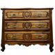 Curved Lyonnaise chest of drawers, Louis XV period, in solid walnut, circa 1750