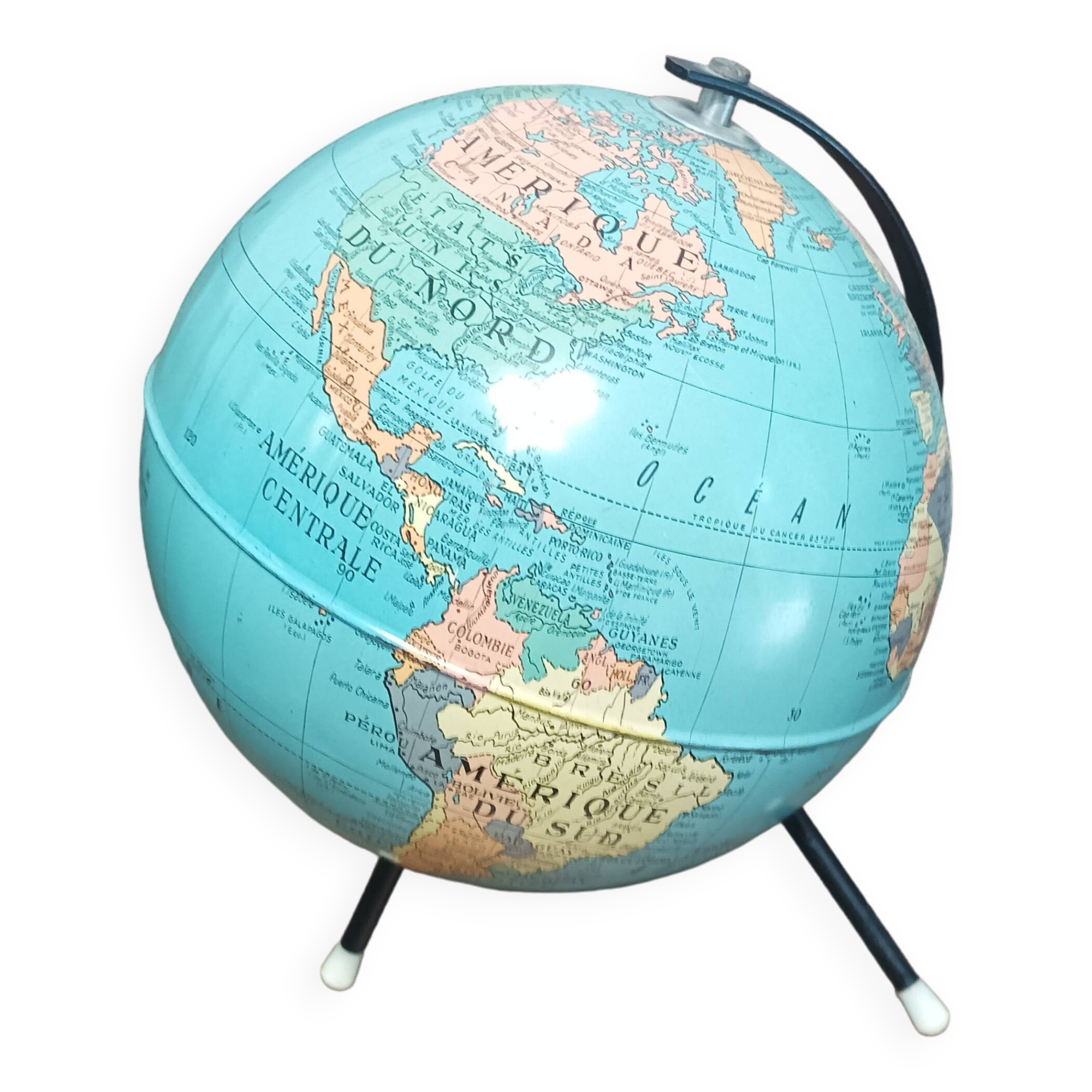 Old taride sheet metal tripod globe circa 1950/1960