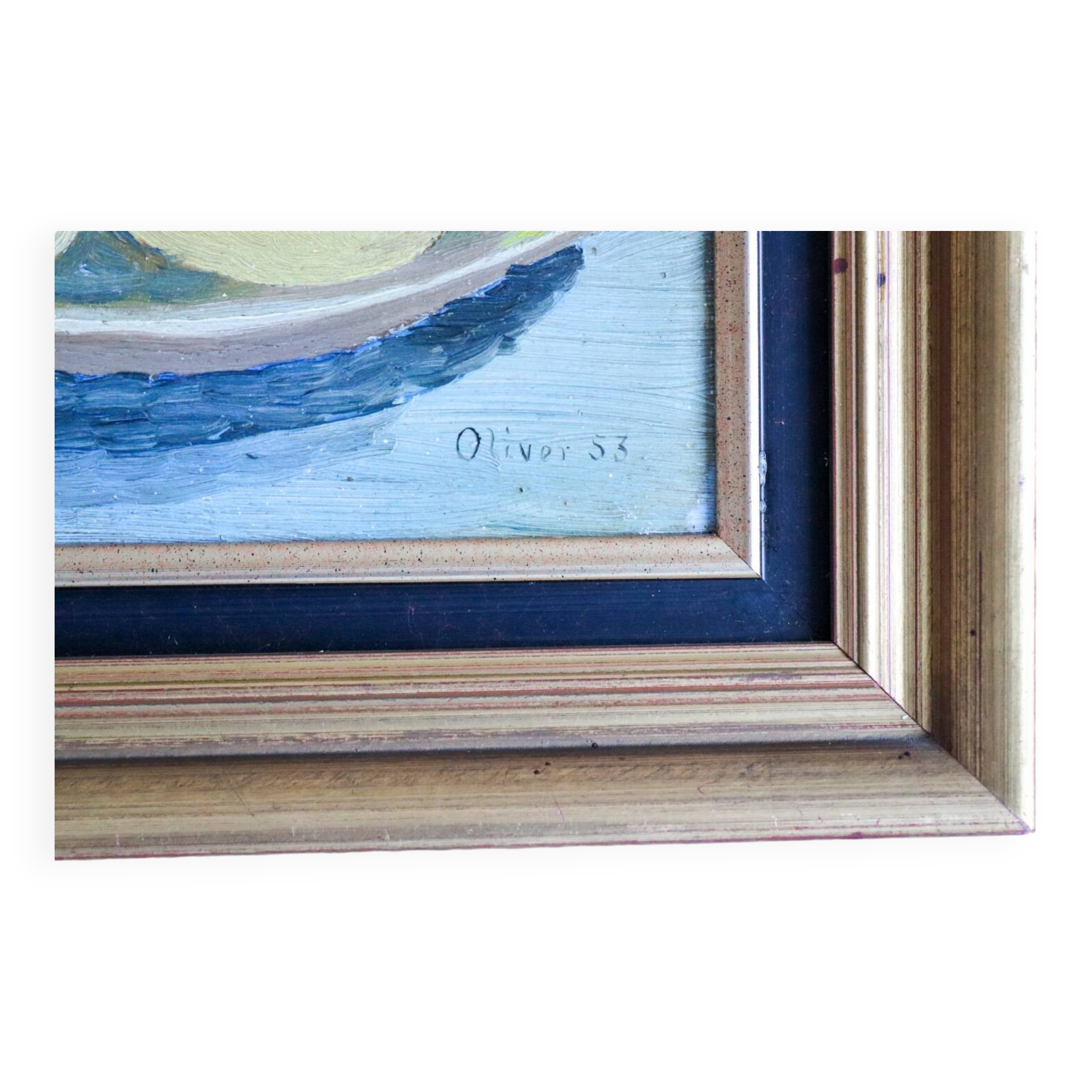 Oil on panel old still life vegetables