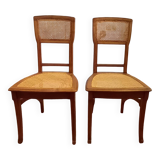 Pair of Art Nouveau caned chairs