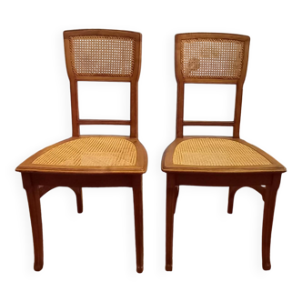Paire de chaises cannées Art Nouveau