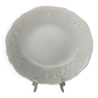 Large round hollow Limoges porcelain dish Philippe Deshoulières California model
