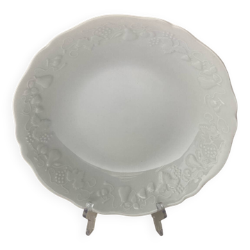 Large round hollow Limoges porcelain dish Philippe Deshoulières California model