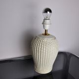 White ceramic "bamboo" lamp, Hollywood Regency, Italy, 1970