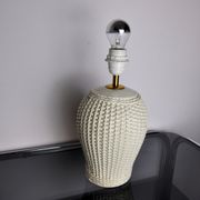 White ceramic "bamboo" lamp, Hollywood Regency, Italy, 1970