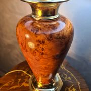 lamp, deluxe, vintage light from 1975 to 80, faux wood new lampshade