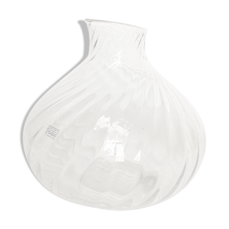 Handmade transparent glass vase