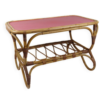 Table basse vintage en bambou,  Rohe Noordwolde, années 60/70