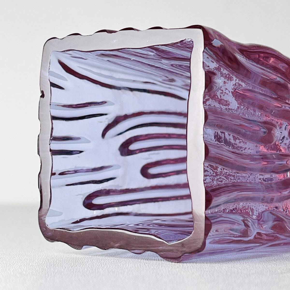 Vintage Textured Murano Glass Vase Tronchi, Italy, 1970s